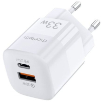 Зарядний пристрій Choetech GaN USB-A/USB-C 33W QC3.0/PD/PPS (PD5006-EU-WH) Diawest