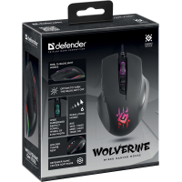 Мишка Defender Wolverine GM-700L RGB USB Black (52700) Diawest