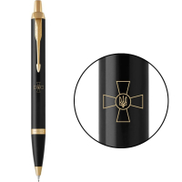 Ручка кулькова Parker IM 17 ARMY Black GT BP Емблема ЗСУ (22032_W001y) Diawest