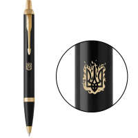 Ручка кулькова Parker IM 17 UKRAINE Black GT BP Вогняний Тризуб (22032_T031y) Diawest