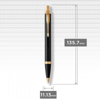 Ручка кулькова Parker IM 17 UKRAINE Black GT BP Вогняний Тризуб (22032_T031y) Diawest