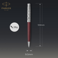Ручка шариковая Parker SONNET 17 Metal & Red Lacquer CT BP (68 332) Diawest