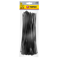 Стяжка Topex черная, 4.8х300 мм, пластик, 75 шт. (44E980) Diawest