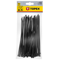 Стяжка Topex чорна, 4.8x200 мм, пластик, 75 шт. (44E978) Diawest