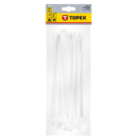 Стяжка Topex біла, 4.8х200 мм, пластик, 75 шт. (44E977) Diawest