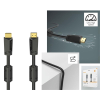 Кабель мультимедійний HDMI to HDMI 10.0m 4K Ethernet Gold Black Hama (00205009) Diawest