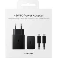 Зарядний пристрій Samsung 45W Compact Power Adapter (w C to C Cable) Black (EP-T4510XBEGRU) Diawest