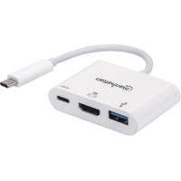 Концентратор Intracom USB3.1 Type-C to HDMI/USB 3.0/PD 60W 4-in-1 White Manhattan (152945) Diawest