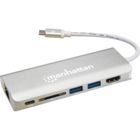 Концентратор Intracom USB3.1 Type-C to HDMI/USB 3.0x2/RJ45/SD/PD 60W Hub 7-in-1 Manhattan (152075) Diawest