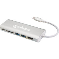 Концентратор Intracom USB3.1 Type-C to HDMI/USB 3.0x2/RJ45/SD/PD 60W Hub 7-in-1 Manhattan (152075) Diawest