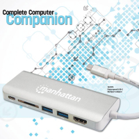 Концентратор Intracom USB3.1 Type-C to HDMI/USB 3.0x2/RJ45/SD/PD 60W Hub 7-in-1 Manhattan (152075) Diawest