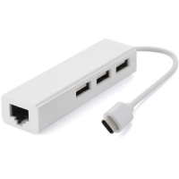 Концентратор Value Type-C Hub 3-port USB2.0 + RJ45 Fast Ethernet White (S0742) Diawest