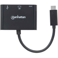 Концентратор Intracom USB3.1 Type-C to USB3.0/HDMI/USB-C (F) black Manhattan (152037) Diawest