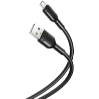 Дата кабель USB 2.0 AM to Micro 5P 1.0m NB212 2.1A Black XO (XO-NB212m-BK) Diawest