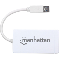 Концентратор Intracom Manhattan Pocket Hub 3-port USB3.0 + RJ45 Gigabit Ethernet White (507578) Diawest