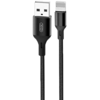 Дата кабель USB 2.0 AM to Lightning 2.0m NB143 Braided Black XO (XO-NB143i2-BK) Diawest