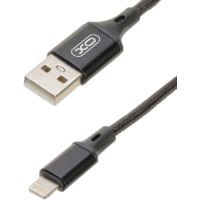 Дата кабель USB 2.0 AM to Lightning 2.0m NB143 Braided Black XO (XO-NB143i2-BK) Diawest