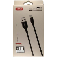 Дата кабель USB 2.0 AM to Lightning 2.0m NB143 Braided Black XO (XO-NB143i2-BK) Diawest