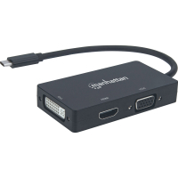 Концентратор Intracom USB3.1 Type-C to HDMI/DVI-I/VGA Black Manhattan (152983) Diawest