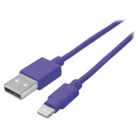 Дата кабель iPhone 5/6/Ipad 4, 0.15m purple Manhattan Intracom (394451) Diawest