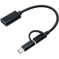Переходник OTG AC-150 2in1 USB 3.0 - MicroUSB USB Type-C Black XoKo (AC-150-BK) Diawest
