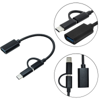 Переходник OTG AC-150 2in1 USB 3.0 - MicroUSB USB Type-C Black XoKo (AC-150-BK) Diawest