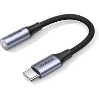 Перехідник USB-C to 3.5mm M/F 0.10m AV161 Ugreen (80154) Diawest
