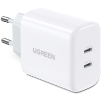 Зарядное устройство Ugreen 2xUSB 40W PD (2xType-C) PD CD243 White (10343) Diawest