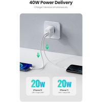 Зарядное устройство Ugreen 2xUSB 40W PD (2xType-C) PD CD243 White (10343) Diawest