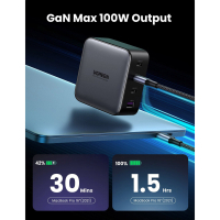 Зарядний пристрій Ugreen 4xUSB 100W GAN (USB-A+3*USB-C) Tech Fast Charger CD226 Grey (90575) Diawest