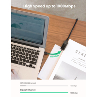 Перехідник USB 3.0 to Ethernet RJ45 1000 Mb CR111 Black Ugreen (20256) Diawest