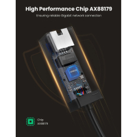 Перехідник USB 3.0 to Ethernet RJ45 1000 Mb CR111 Black Ugreen (20256) Diawest
