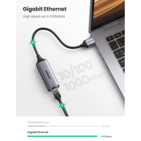 Перехідник USB 3.0 to Ethernet RJ45 1000 Mb CM209 Ugreen (50922) Diawest