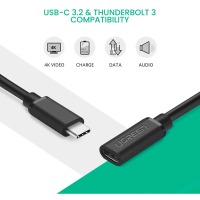 Дата кабель USB 3.1Gen2 Type-C to Type-C 1.0m 100W US353 Black Ugreen (10387) Diawest