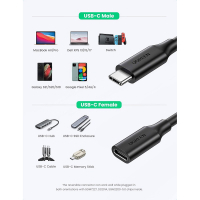 Дата кабель USB 3.1Gen2 Type-C to Type-C 1.0m 100W US353 Black Ugreen (10387) Diawest