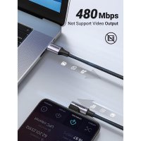Дата кабель USB 2.0Type-C to Type-C 3.0m 60W US255 90-degree Angle Black Ugreen (80714) Diawest