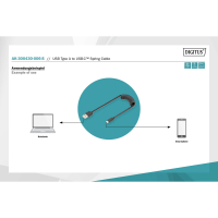 Дата кабель USB 2.0 AM to Type-C 1.0m (0.32m) spiral black Digitus (AK-300430-006-S) Diawest