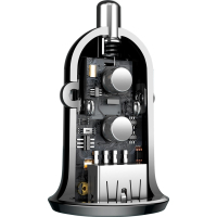 Зарядний пристрій Baseus Grain Pro Car Charger (Dual USB 4.8A ) USB Black (CCALLP-01) Diawest