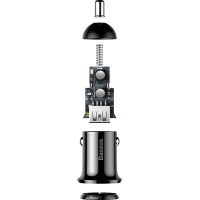 Зарядний пристрій Baseus Grain Pro Car Charger (Dual USB 4.8A ) USB Black (CCALLP-01) Diawest