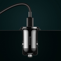 Зарядний пристрій Baseus Grain Pro Car Charger (Dual USB 4.8A ) USB Black (CCALLP-01) Diawest