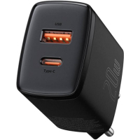 Зарядное устройство Baseus Compact Quick Charger U+C 20W EU Black (CCXJ-B01) Diawest