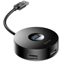 Концентратор Baseus Round box HUB adapter (USB3.0 to USB3.0*1+USB2.0*3) Black (CAHUB-F01) Diawest