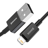 Дата кабель USB 2.0 AM to Lightning 1.0m 2.4A Superior Series Black Baseus (CALYS-A01) Diawest