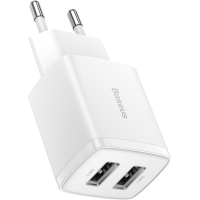 Зарядний пристрій Baseus Compact Charger 2U White (CCXJ010202) Diawest