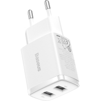 Зарядний пристрій Baseus Compact Charger 2U White (CCXJ010202) Diawest