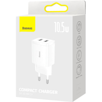 Зарядний пристрій Baseus Compact Charger 2U White (CCXJ010202) Diawest