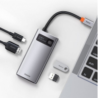 Концентратор Baseus Metal Gleam Series 4-in-1 Multifunctional Gray (CAHUB-CY0G) Diawest