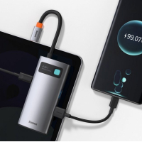 Концентратор Baseus Metal Gleam Series 4-in-1 Multifunctional Gray (CAHUB-CY0G) Diawest