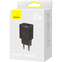 Зарядний пристрій Baseus Compact Charger 2U Black (CCXJ010201) Diawest