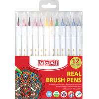 Фломастеры Maxi кисточки REAL BRUSH, 12 цветов, линия 0,5-6 мм (MX15232) Diawest